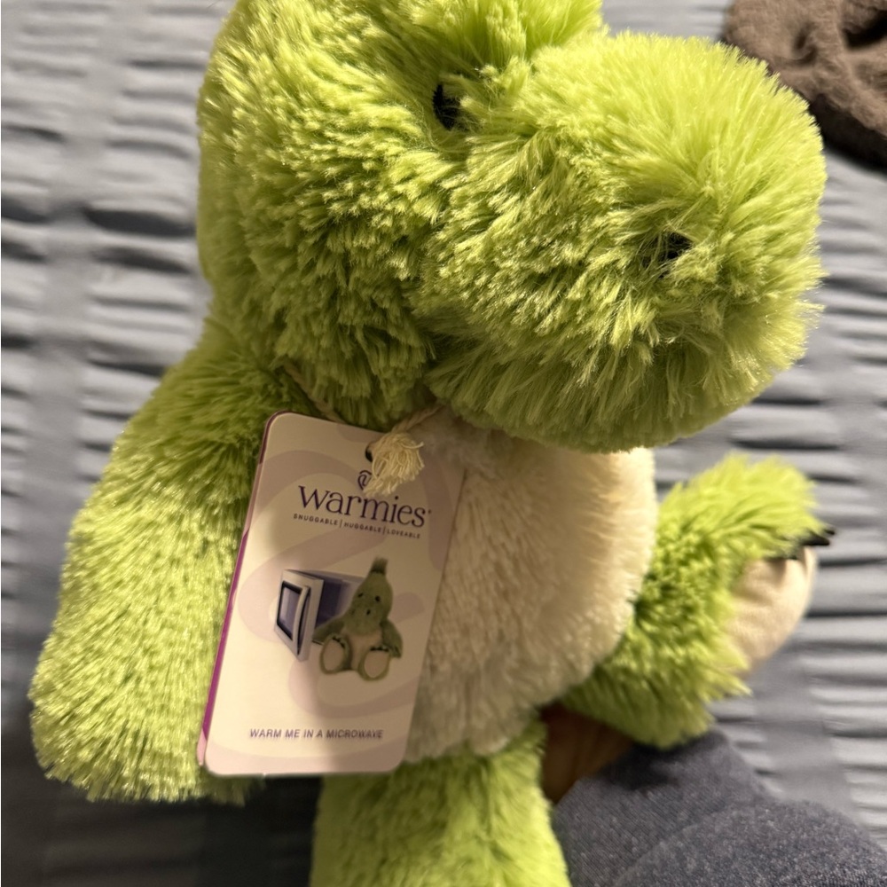 Warmies Green Dinosaur Plush NEW Heatable Weighted Lavender Plush